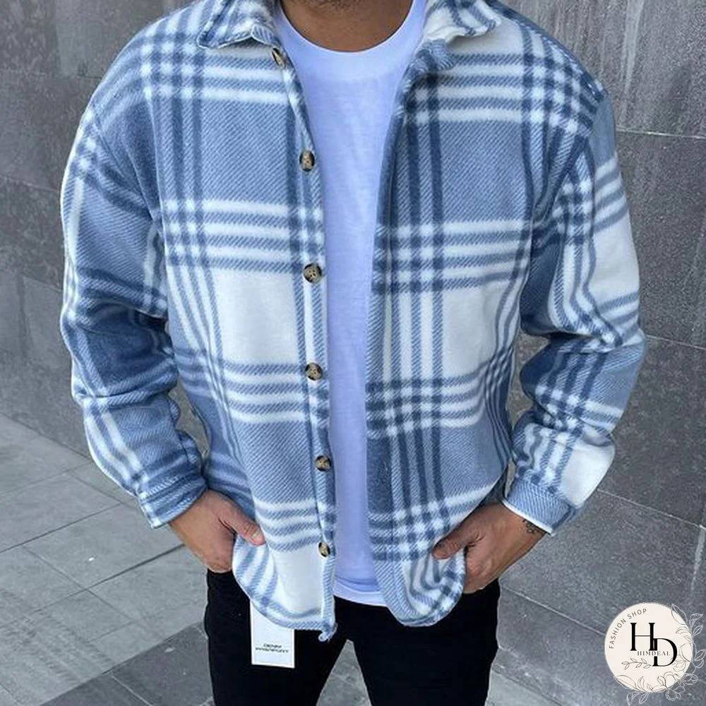 Check Striped Textured Long Sleeve Shirt/Jacket