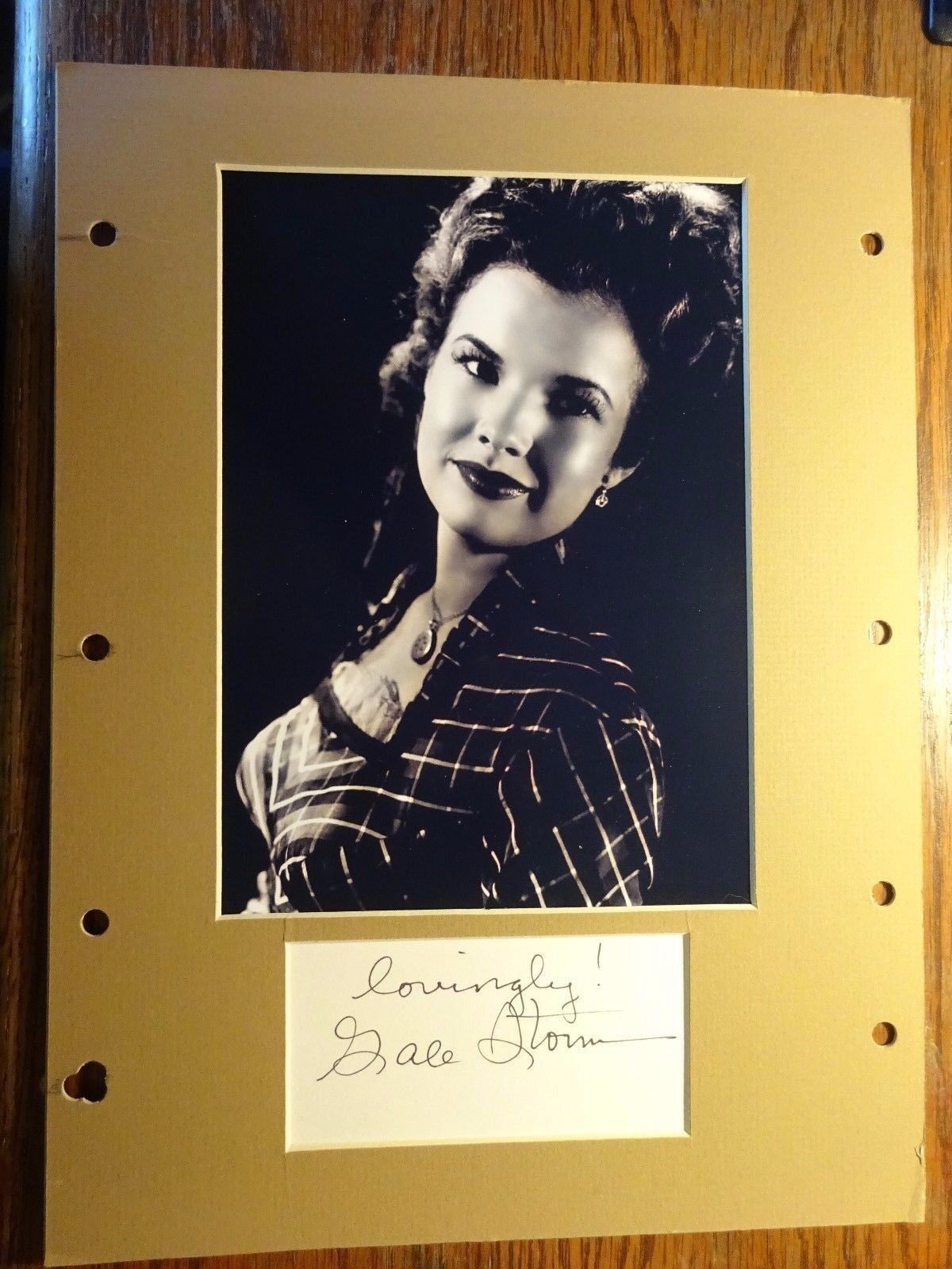 ORIGINAL, Mounted Photo Poster painting of Gale Storm with Signed & Inscribed Card