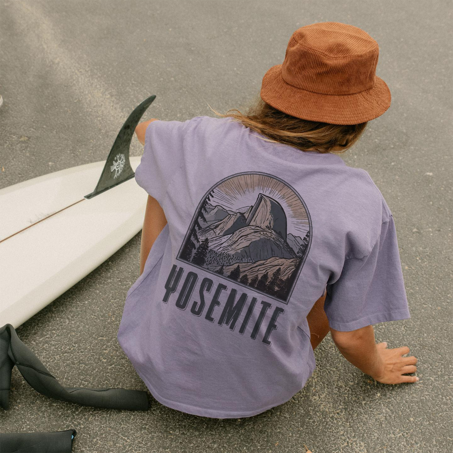 Women's YUSEMITE Printed Lavender Purple Casual Beach Short Sleeves