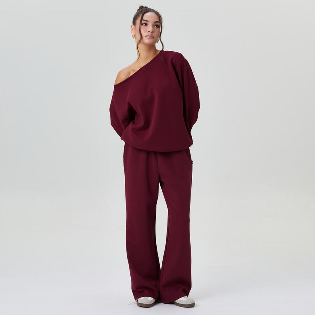 Off-Shoulder Oversized Top & Wide-Leg Pants Set - HIGIANNA&reg;