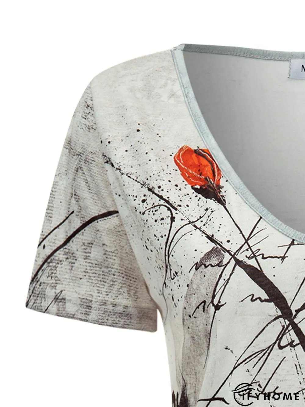 Short Sleeve Cotton-Blend Casual T-shirt | IFYHOME