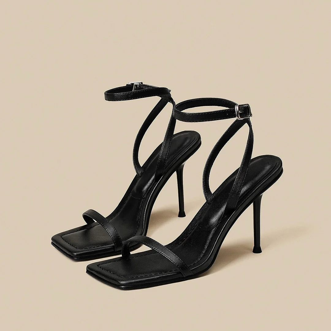 Breakj Breakj Word With Sandals Women 2025 Summer New Temperament Niche Design Fine Heel High-Heeled Shoes Toe