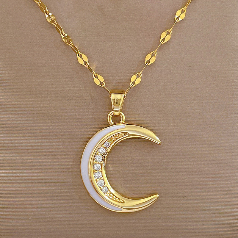 Moon Geometric Stainless Steel Stainless Steel Necklaces