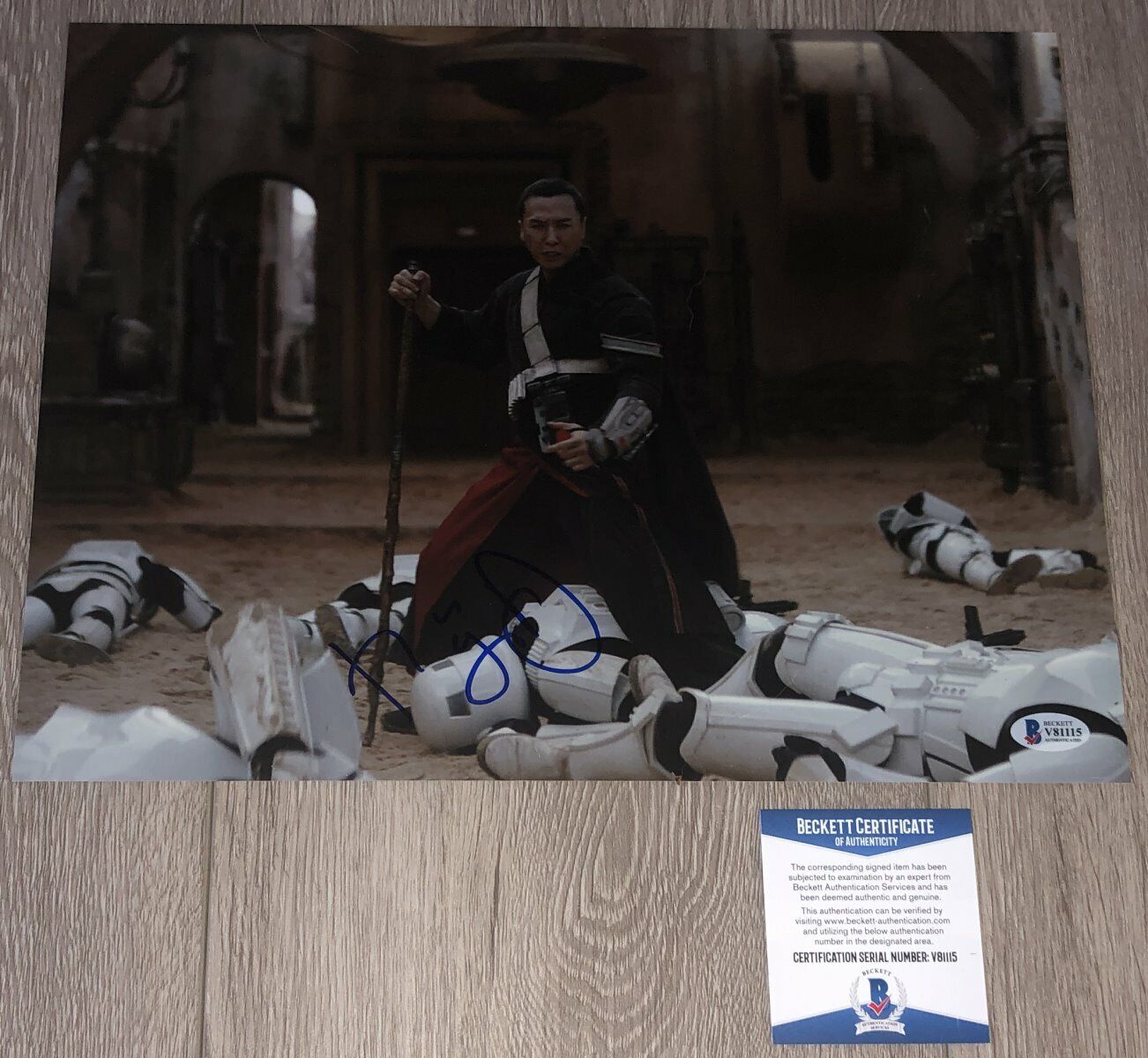 DONNIE YEN STAR WARS SIGNED ROGUE ONE 11x14 Photo Poster painting w/EXACT PROOF BECKETT BAS COA