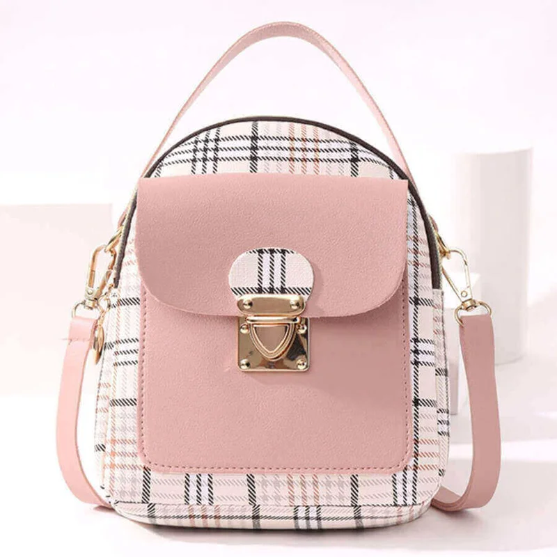 Pink Fashion Casual Patchwork Zipper Backpack | EGEMISS