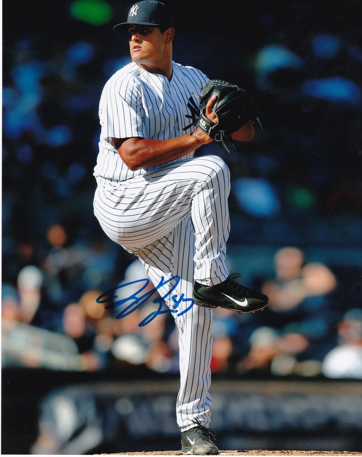 JAMES PAZOS NEW YORK YANKEES ACTION SIGNED 8x10