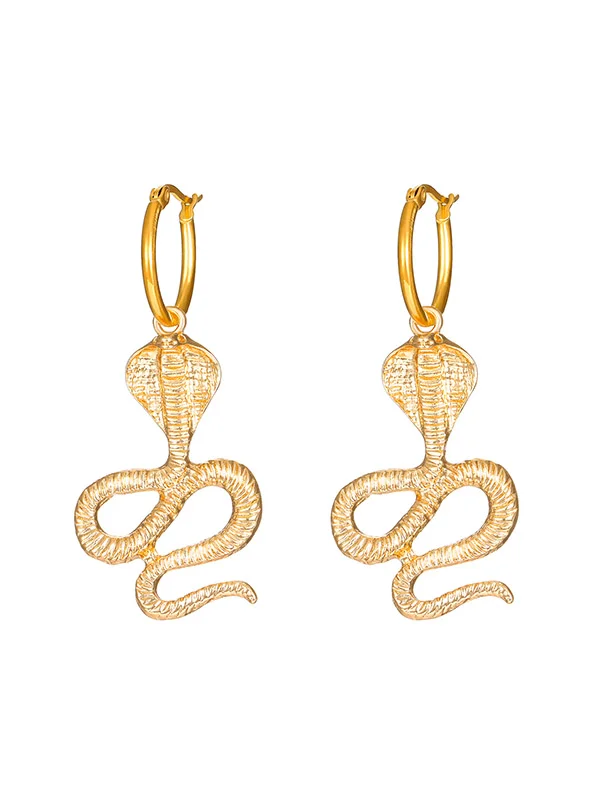 Solid Color Snake Shape Geometric Drop Earrings