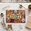 Dog 2027 DIY Diamond Painting Calendar for Adults Flowers Diamond Art Calendars 11.81x9.45 Inch Gem Painting Art Walls Date for Home Business Office Planning Decor