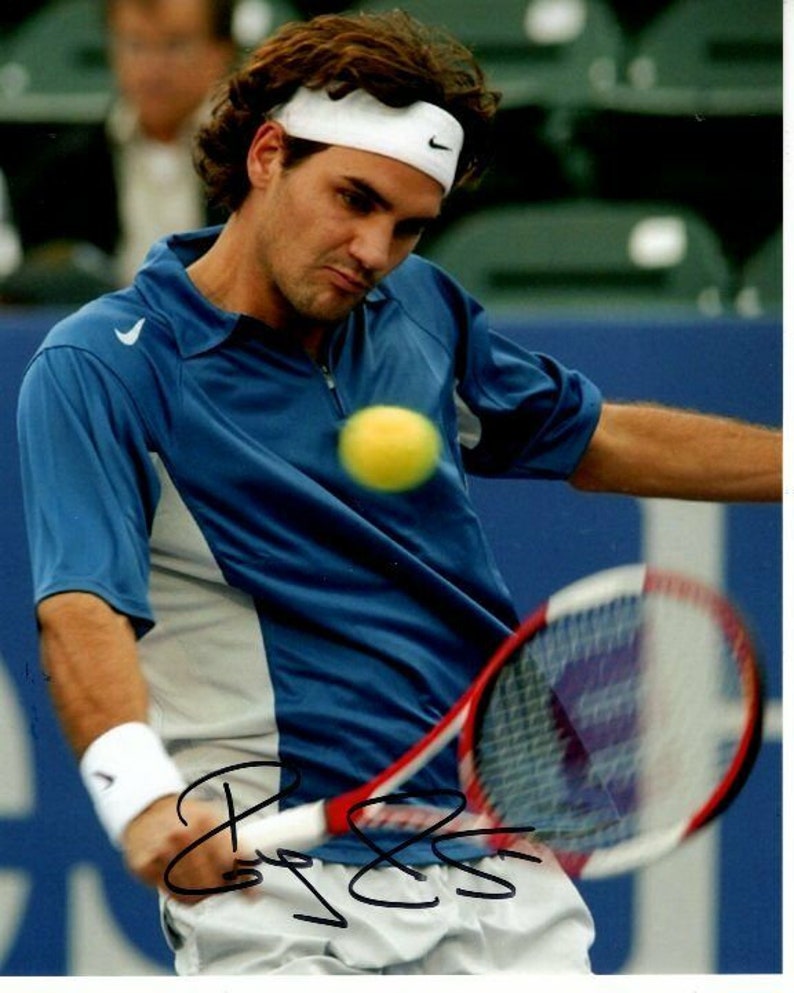 Roger federer signed autographed tennis Photo Poster painting