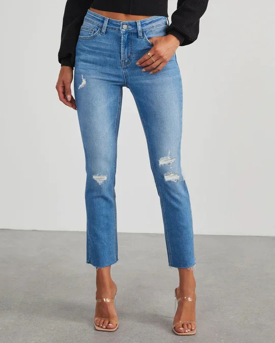 Toloer Direct Selling High Waist Elastic Slim Fashion Jeans Female Wish Hot Style Lady-Outfit Ideas