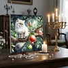 Framed Diamond Painting - Full Round Drill - Cat and Pomegranate (25x25cm)