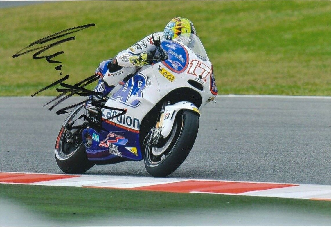 MotoGP KAREL ABRAHAM Signed CARDION AB MOTORACING Colour Photo Poster painting (B)