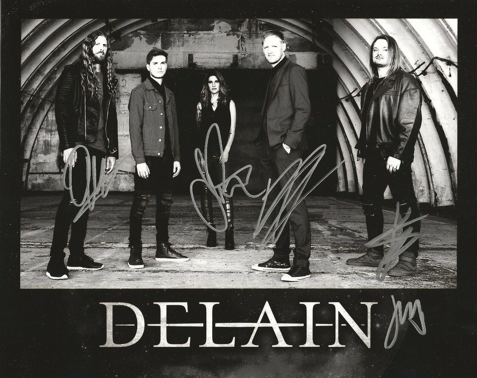 Delain REAL hand SIGNED Photo Poster painting #4 COA Autographed Charlotte Wessels +4