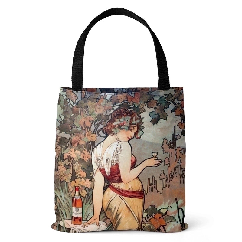 Unisex Vintage Style Portrait Canvas Shopping Bags