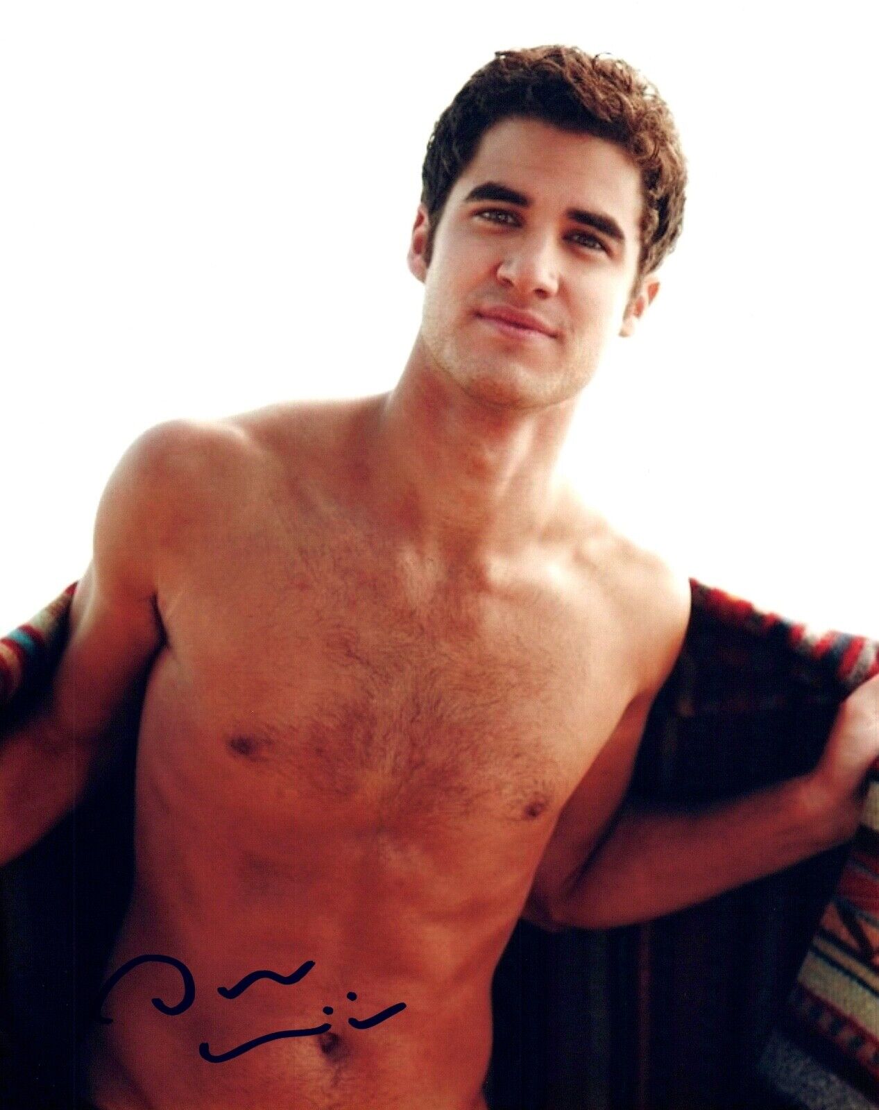 Darren Criss Signed Autograph 8x10 Photo Poster painting GLEE Hot Sexy Actor Shirtless Pose COA