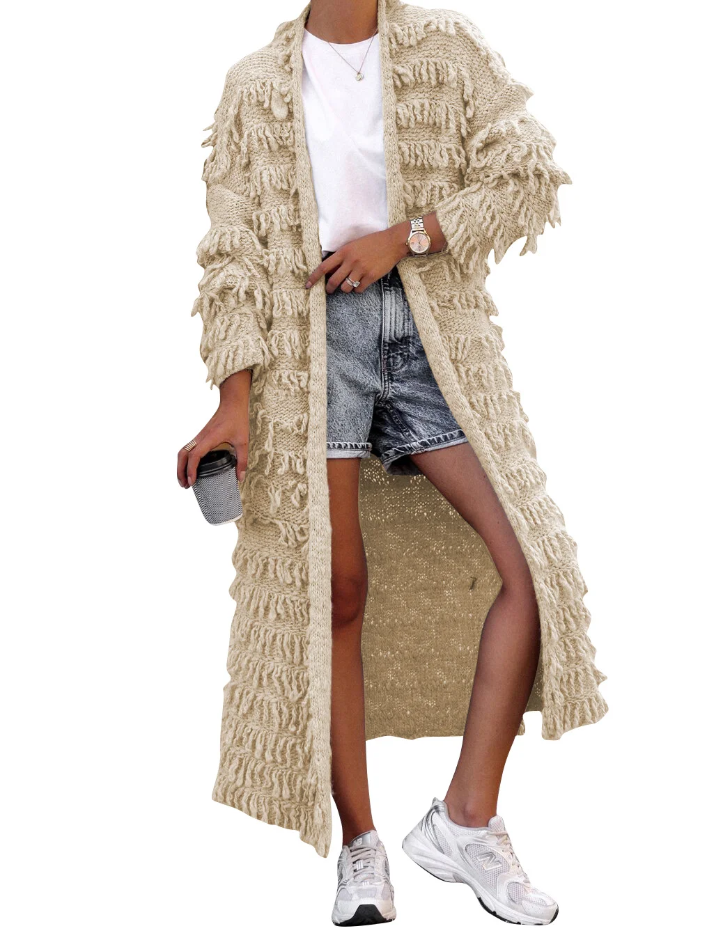Woherb Woherb New Women's Wear Tassel Knitted Jacket-Outfit Ideas