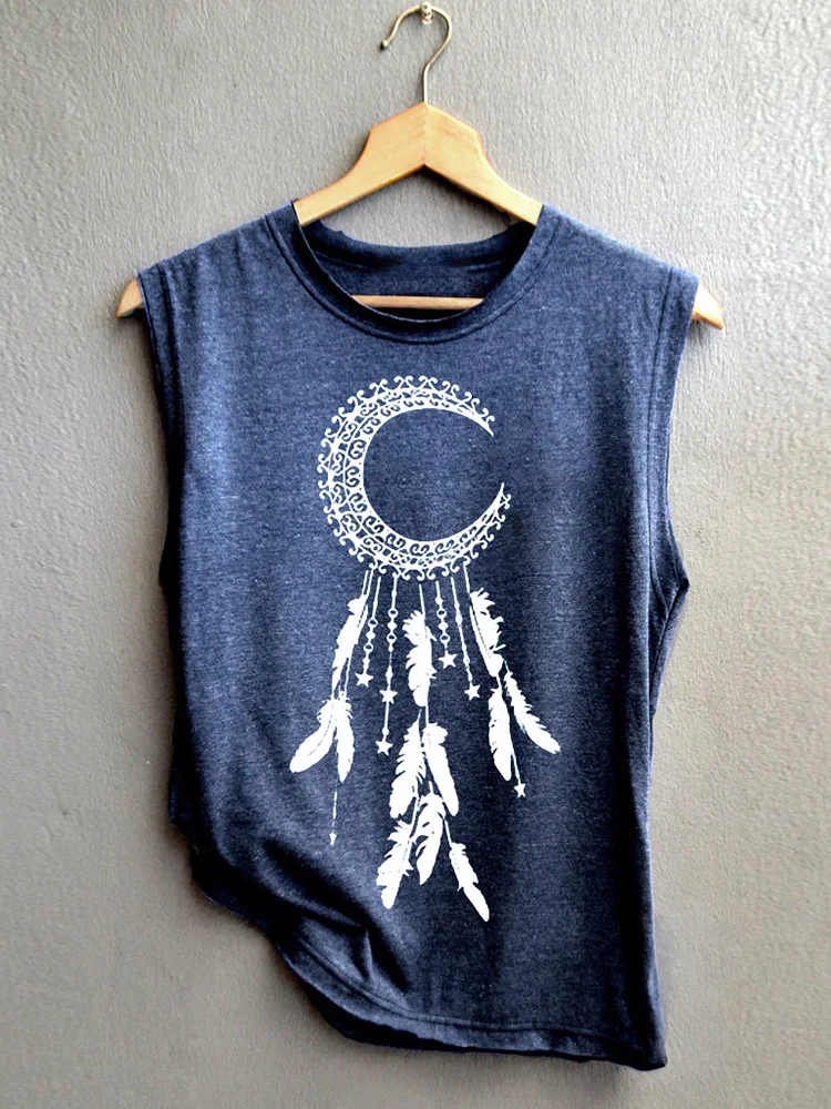 Vintage Tribal Wind Chime Print Tank Top