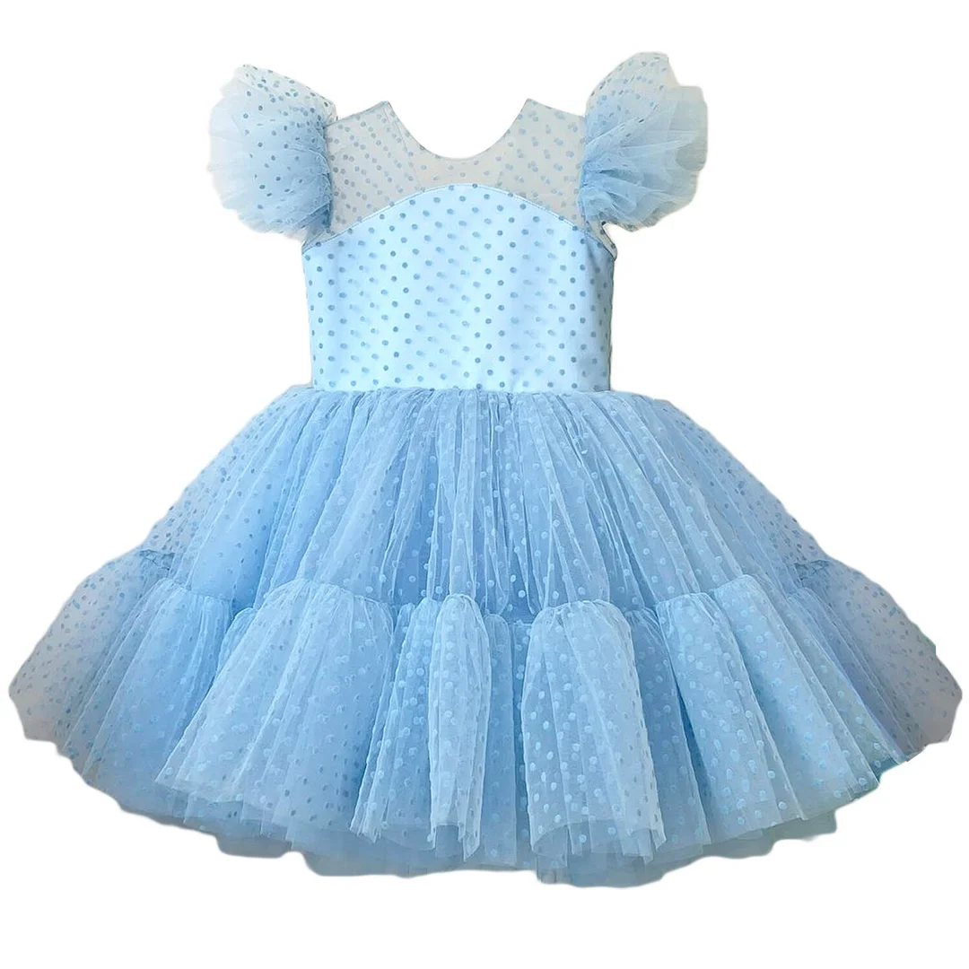 Flower Girl Dress Summer Dresses Party Kids Dresses For Girls Baby Tutu Children Clothes Wedding Princess Polka Dots Prom Gown