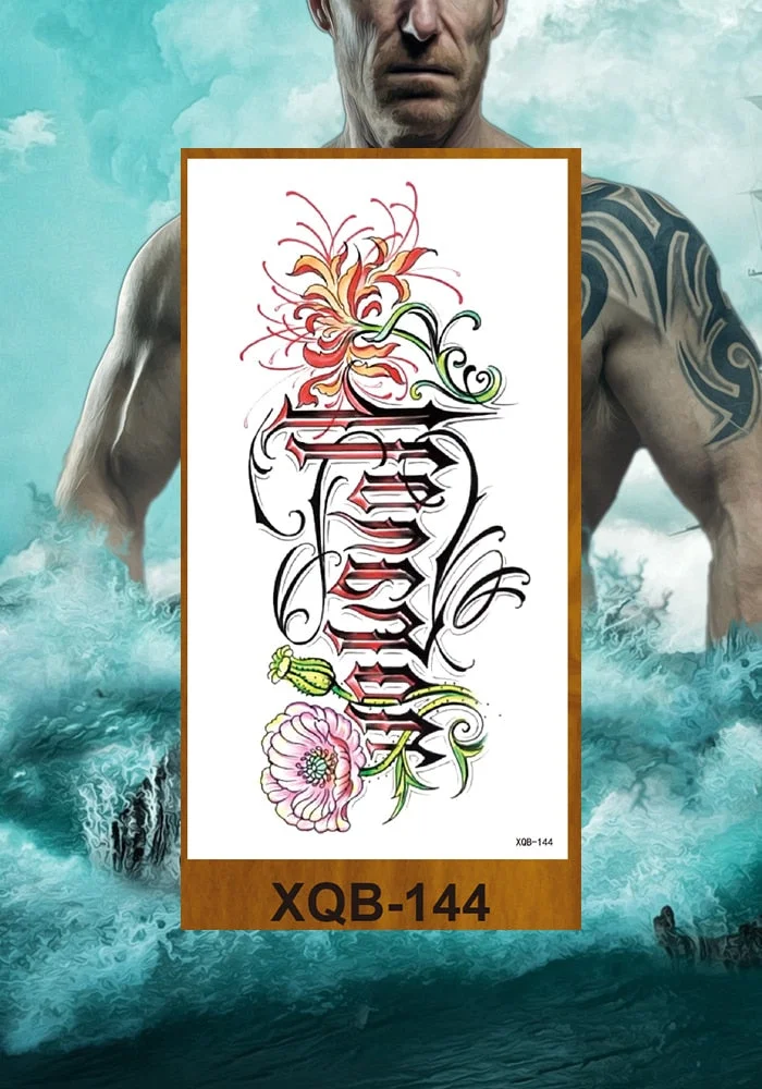 Temporary Tattoo Stickers Man Woman Girl Arm Chest Fake Tatoo Art Characters Eternal Love Flowers Totem Tatto Drop Shipping DIY