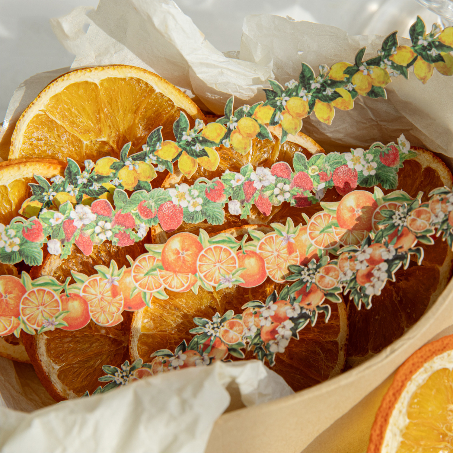 스티커 - 산 야생화 가지 시리즈 빈티지 식물 꽃