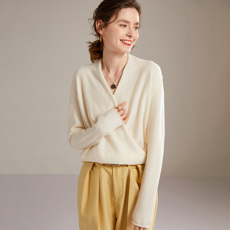 V Neck Slim Women's Cashmere Sweater REAL SILK LIFE