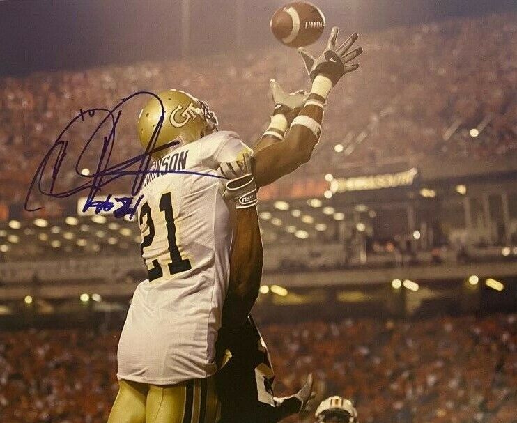 Calvin Johnson signed autographed 8x10 Photo Poster painting Detroit Lions Georgia Tech HOF