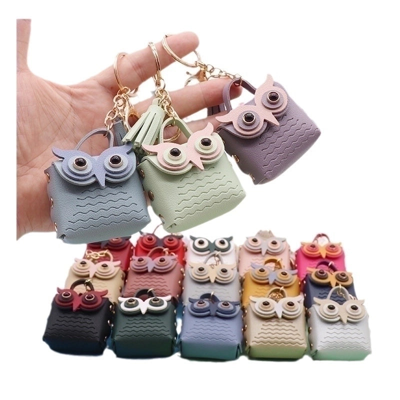 Minimalist Streetwear Owl Pu Leather Unisex Bag Pendant Keychain