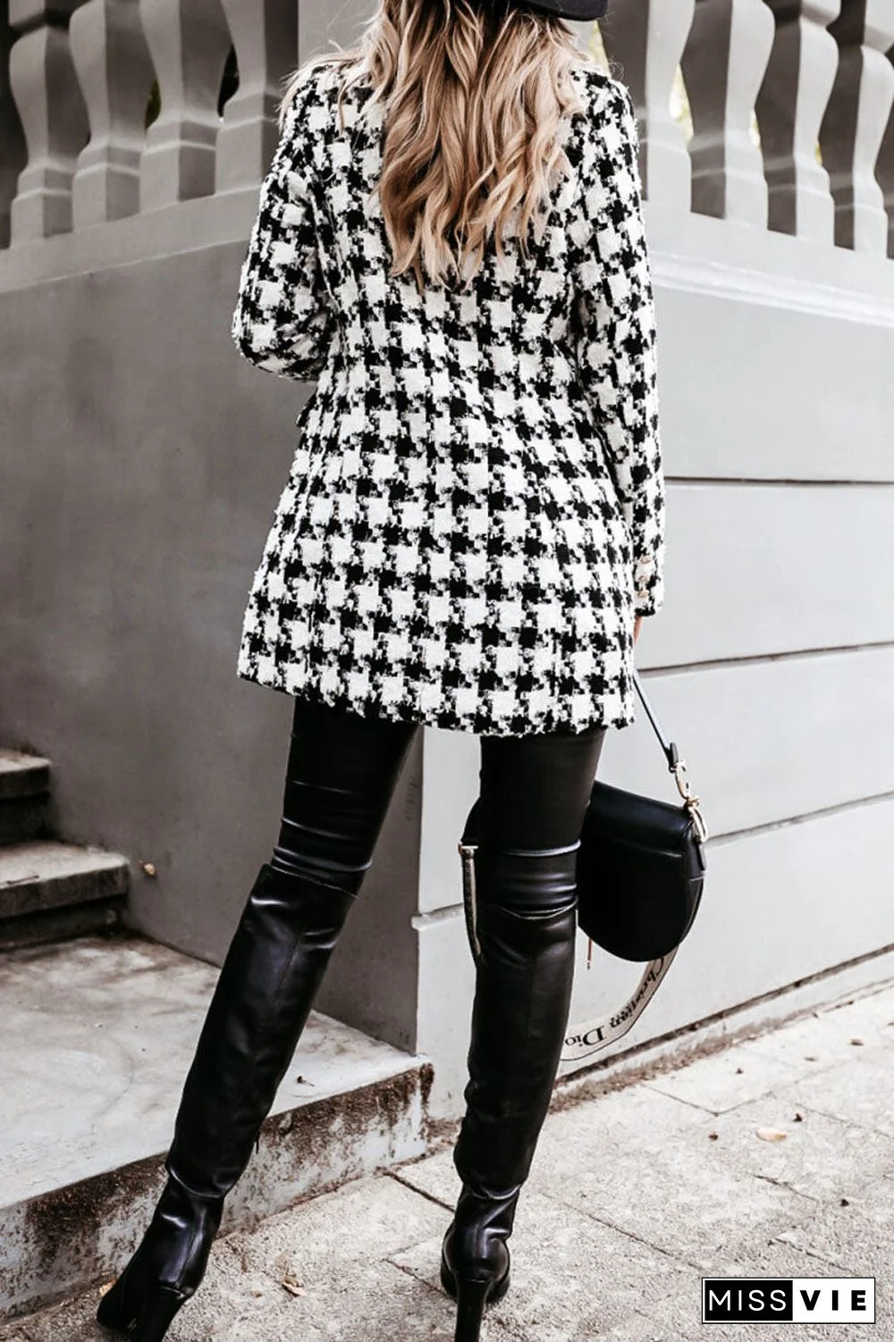 Fashion Street Plaid Turn-back Collar Outerwear(5 Colors)