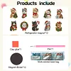 10PCS DIY Pearl Diamond Painting Christmas Fridge Magnets, Sparkling Rhinestone Refrigerator Magnet Craft Kit for Home Decor & Gifts