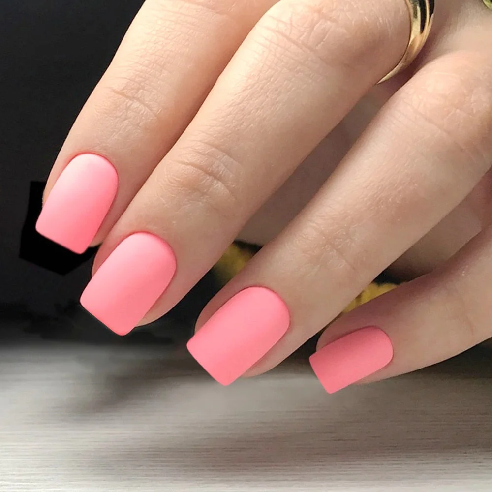 24Pcs Matte Black Short Fake Nails Artificial Press On False Nails For Design Full Cover Fingernails Manicure Tool-Nail Inspo