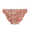 Men Solid Satin Ruffle Panties Sexy Thongs