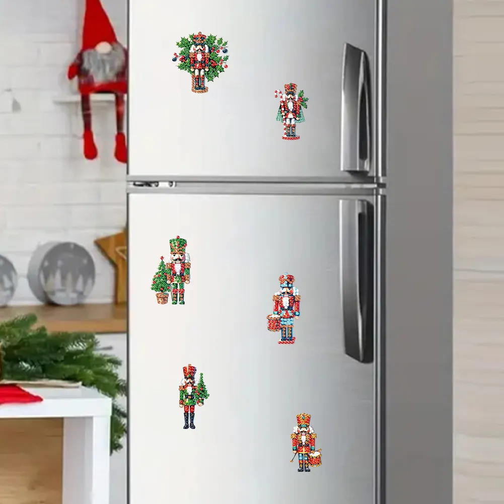 6Pcs Acrylic Special Shape Christmas Nutcracker Fridge Stickers (LY836)