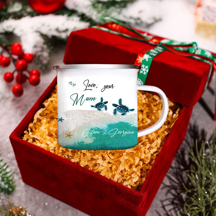Personalized 2 Names Mug-Custom Set With Gift Box To My Daughter Christmas Birthday Gift Ceramic Coffee Mug for Family