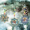 3Pcs Winter Christmas Diamond Painting Suncatcher Hanging Pendant