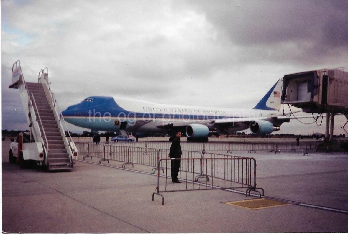 Air Force One FOUND AVIATION Photo Poster painting Color CLINTON TERM Original Snapshot 05 21 L