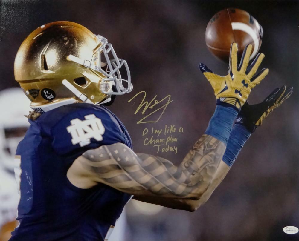 Will Fuller Signed 16x20 Catch Photo Poster painting w/WF 3 Lines Play Like A Champ Today- JSA W