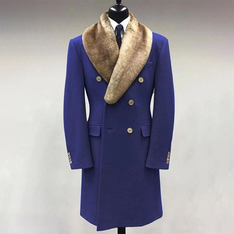 Casual Fur Lapel Collar Graphic Pattern Long Sleeve Coat