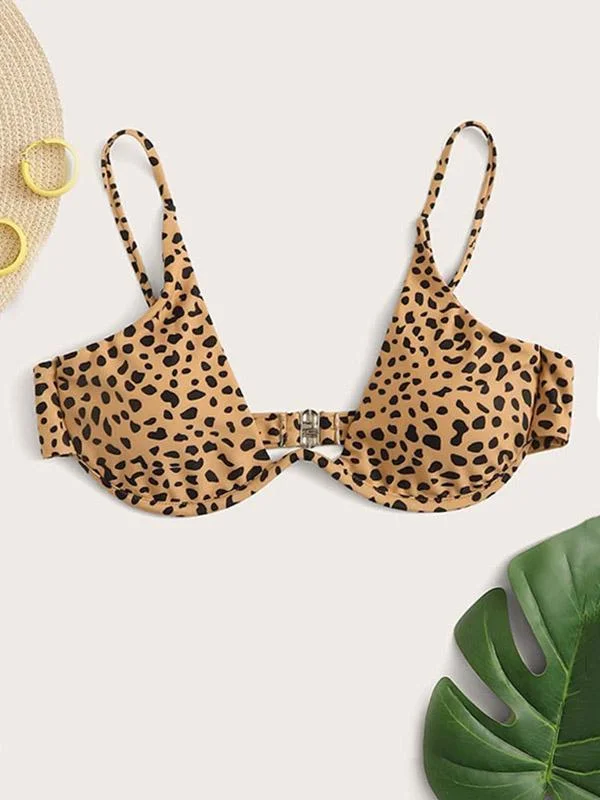 Polychromatic Polka-Dot Printed Underwired Bikini Tops