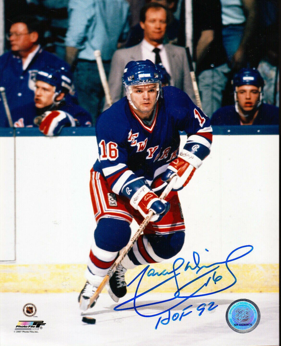 MARCEL DIONNE AUTOGRAPH SIGNED 8X10 Photo Poster painting NEW YORK RANGERS COA