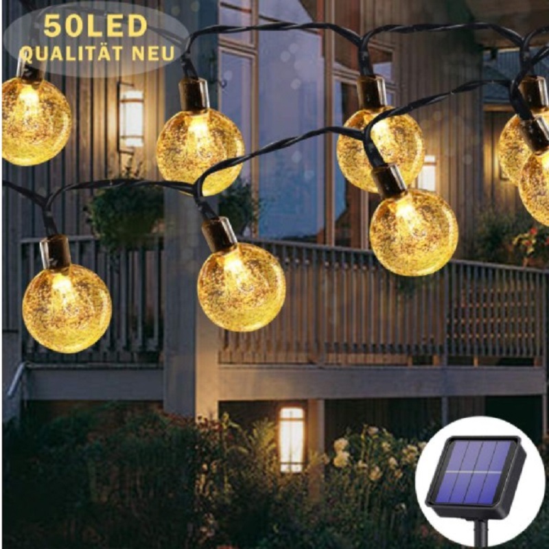 

Lichtsnoer op zonne-energie voor buiten 50 leds 7 meter 8 modi waterdic, 501 Original