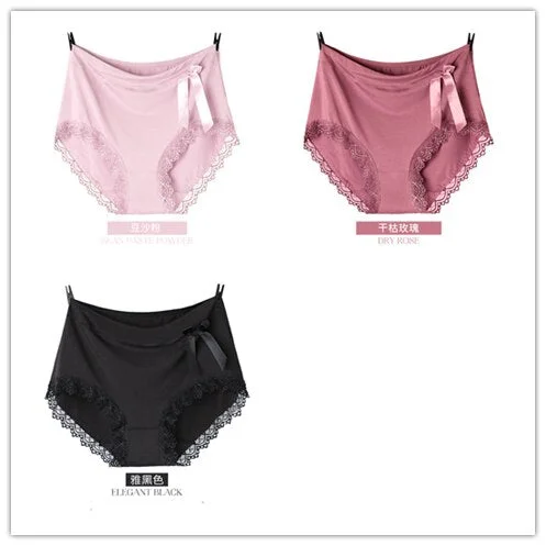 Big Sizes Panties of Large Size Clothing Laces Soft Ladies Plus Size Underwear Women Comfortable Briefs XL-5XL 3 Pieces