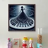 (Stamped/Counted) Piano Girl-11CT Cross Stitch 40*40cm/15.75*15.75in