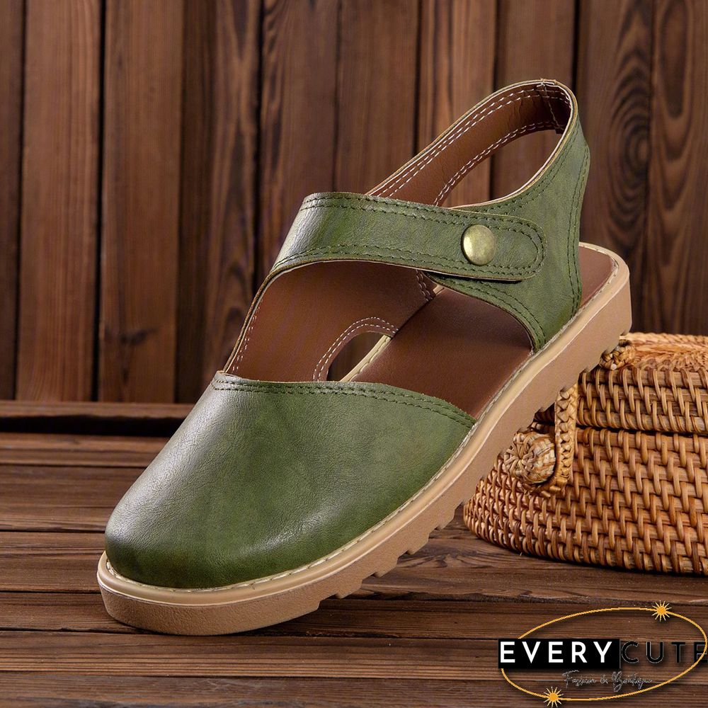 Vintage Flat Heel Magic Tape Loafers