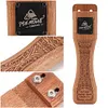 2Pcs Sapele Outdoor Grill Pan Handle Camping Anti-Scalding Barbecue Pan Handle