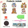 (US Local)6Pcs Acrylic Flower Dog Diamond Painting Refrigerator Magnet Craft Kit