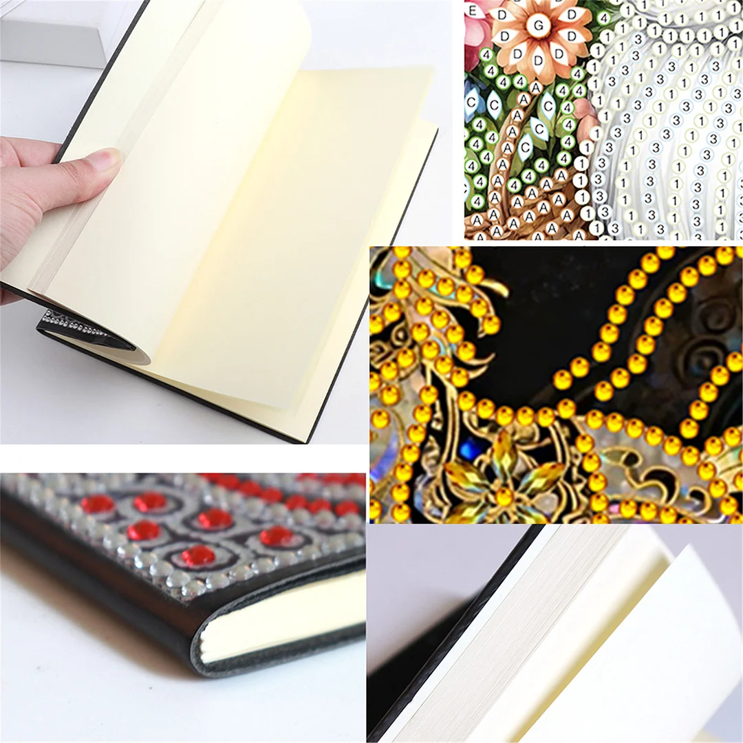 DIY Flower Diamond Painting Journals Notebooks 50 Pages A5 No Lines Special Shaped Diamond Art Kits for Beginners Craft Lovers and Artists (Horse)