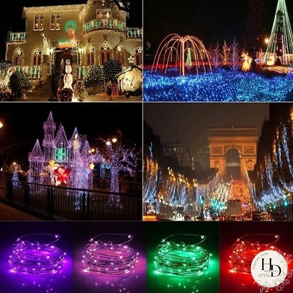 Waterproof Solar-Powered Fairy Modes Copper Wire for Christmas Patio