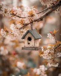 Birdhouse in a Spring Garden - Diamond Painting