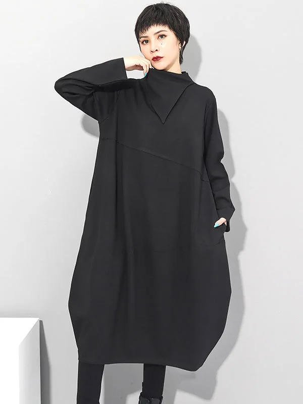 Original Solid Irregularity Split-Joint Dress