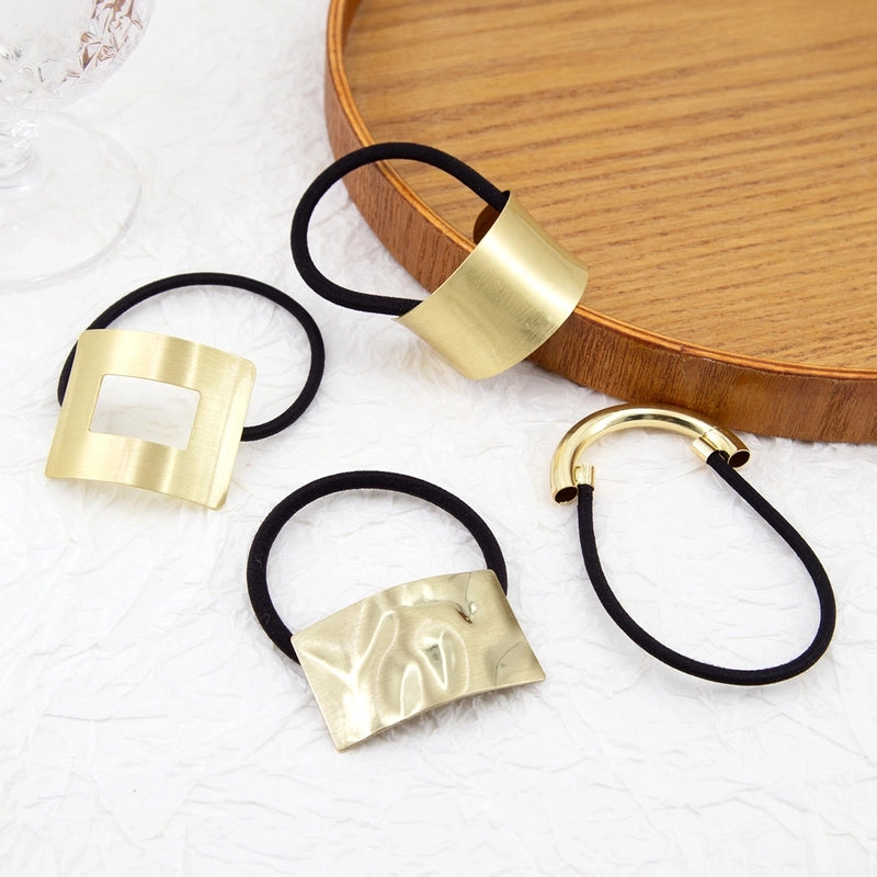 Women’s Minimalist Semicircle Rectangle Alloy Hair Tie